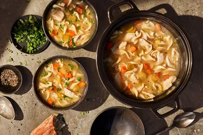 Soups & Macs Menu 27 Homestyle Chicken Noodle Soup - Group