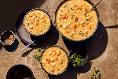 Soups & Macs Menu 28 Cream of Chicken & Wild Rice Soup - Group