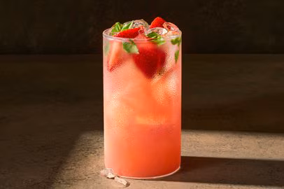 Strawberry Basil Lemonade Fresca